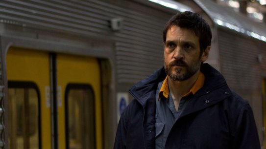Dean Kyrwood stars as John, a train driver dealing with the after effects of hitting a man on the tracks, in Tim Russell's short film <i>The Driver</i>.