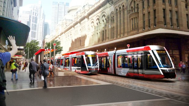 An artist's impression of the city leg of the planned eastern suburbs light rail line.
