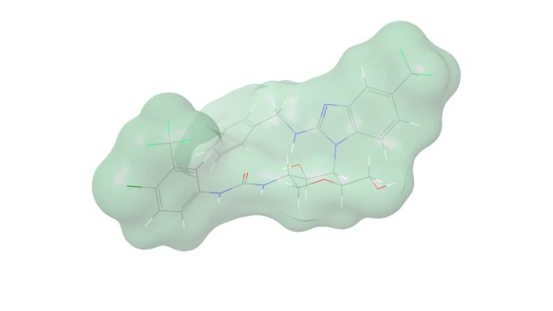 A model of the new compound that could lead to more powerful antibiotics.