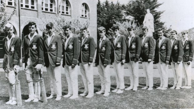 Paul Higgins, pictured sixth from left, as a schoolboy at Assumption College.