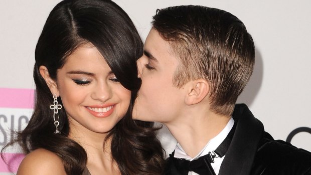 Gomez with ex-boyfriend Justin Bieber in 2011.