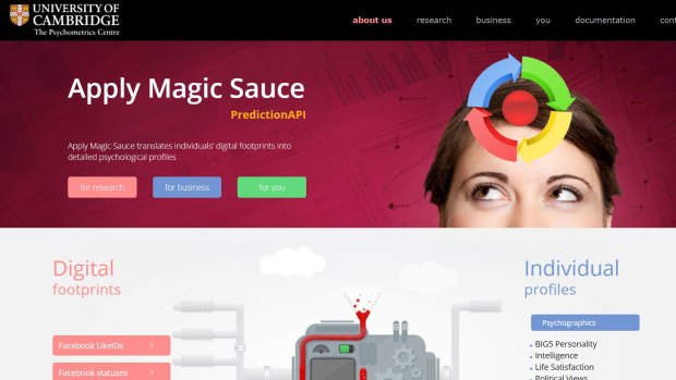 The 'Apply Magic Sauce' site can predict your age, gender and political and sexual preferences from the Facebook pages you like, and it hopes to sell this ability to businesses.
