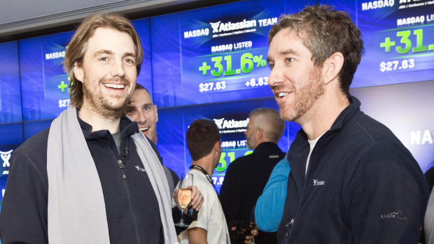 Atlassian founders Scott Farquhar and Mike Cannon-Brookes have shared the title of the AFR's Business Person of the Year. 