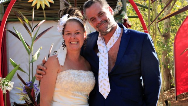 Couple tie the knot at Woodford Folk Festival.