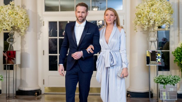 Actors Ryan Reynolds and Blake Lively at the state dinner for Canadian Prime Minister in March.