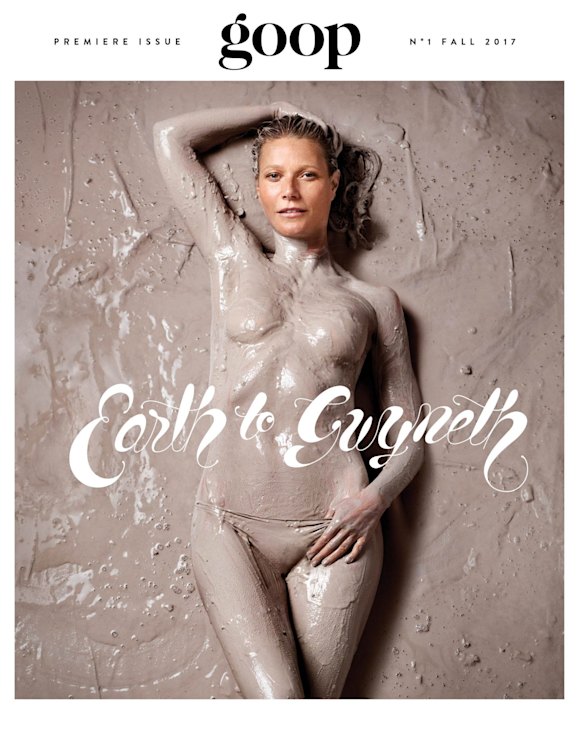 Gwyneth Paltrow on the cover of the GOOP magazine.