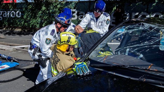 Barangaroo emergency rescue exercise on Sunday.