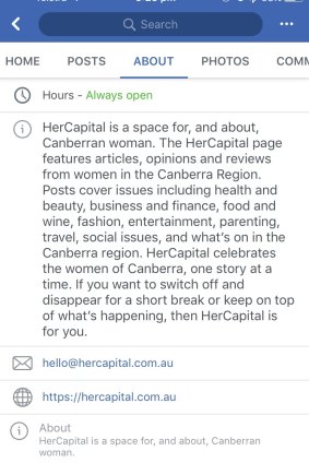 HerCapital sounded very similar to HerCanberra by declaring it was site for and about Canberra women.