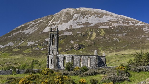 Postcard perfect: Mount Errigal and ruined church.
