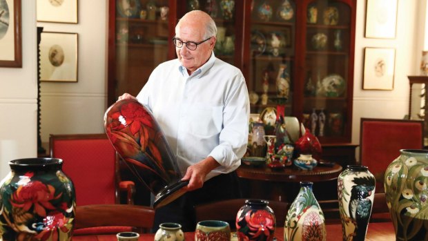 Businessman Trevor Kennedy with part of his huge collection of Australiana he is about to sell at auction.
