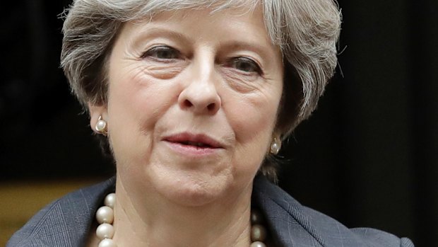 British Prime Minister Theresa May leaves 10 Downing Street in London.