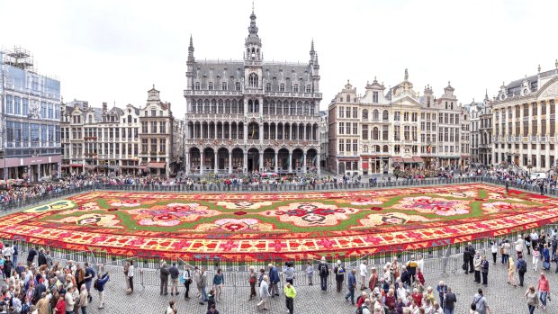 The biennial Flower Carpet festival  in Brussels' city square.