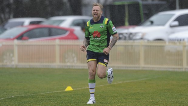 While Canberra sports grounds will be closed on Wednesday, the Raiders still had to battle the elements on Tuesday.