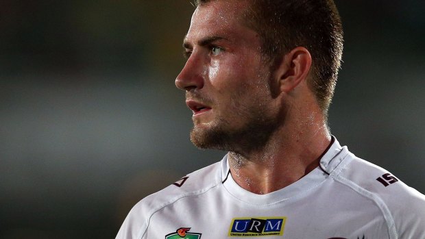 Stuck in the middle: Manly star Kieran Foran's future remains clouded.