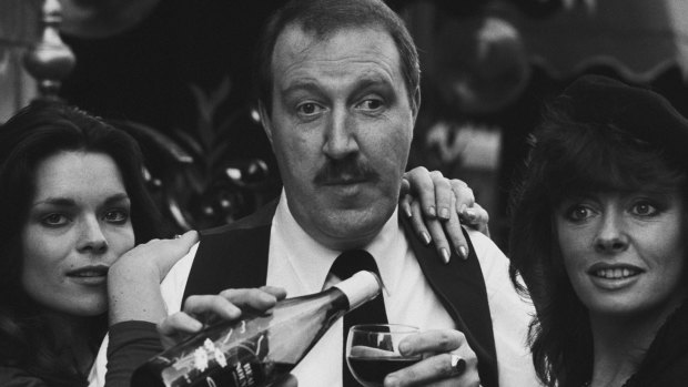 Gordon Kaye with Francesca Gonshaw and Vicki Michelle of British sitcom <i>'Allo 'Allo!</i>