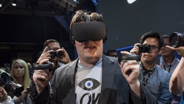 Facebook has started taking orders on Oculus Rift headsets, demonstrated here by their creator Palmer Luckey.
