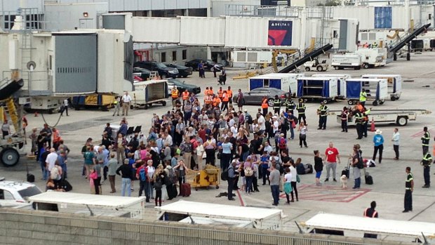 Hundreds of people were evacuated to the tarmac amid the shooting at Fort Lauderdale. 