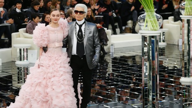 Lily-Rose Depp closes the Chanel SS17 show during Paris Fashion Week on January 24.