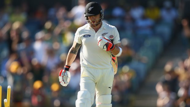 Job to do: Brendon McCullum was in no mood to mess around in Perth.
