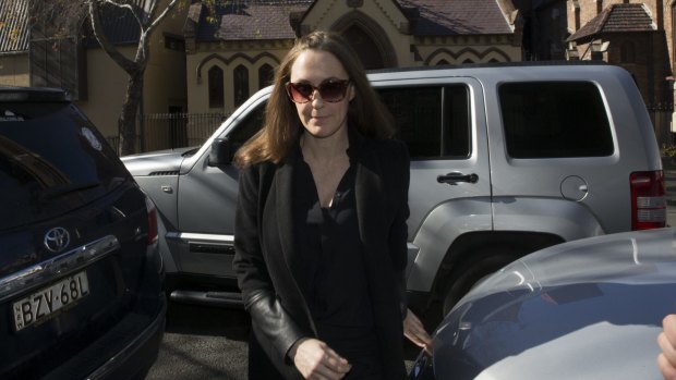 Socialite drug dealer Lisa Stockbridge arrives at the Darlinghurst court complex on Thursday. 