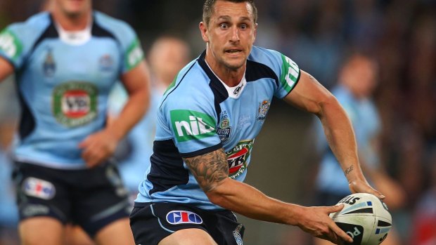 Another chance: Mitchell Pearce will start at five-eighth for the Blues.