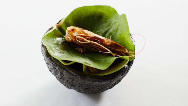 Prawn and kohlrabi is a stalwart signature that has been upcycled. 