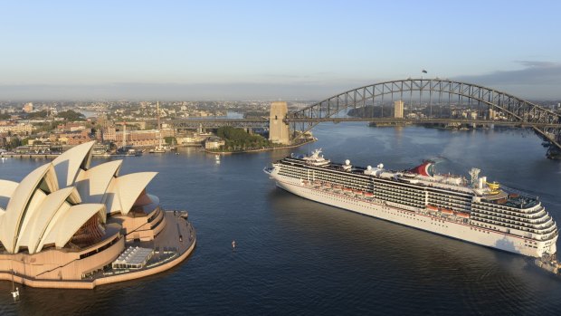 Large cruise ships are often too big to sail under the Harbour Bridge to Sydney's alternative passenger terminal at White Bay.