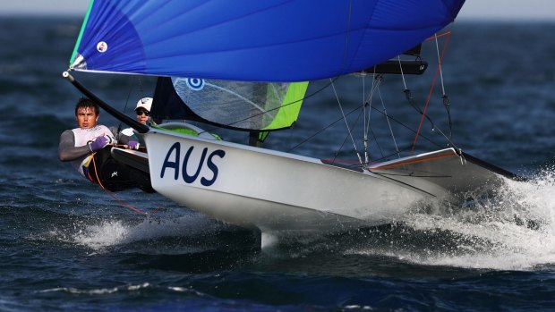 Nathan Outteridge (helm) and Iain Jensen won a silver medal.