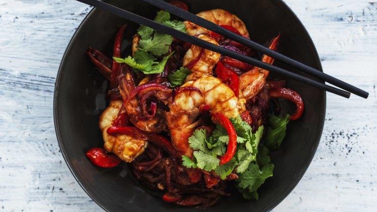 Neil Perry's spicy tamarind prawn stir-fry-image