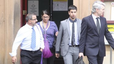 No comment: The father, mother and brother of Christopher Estephan leave court on Wednesday.