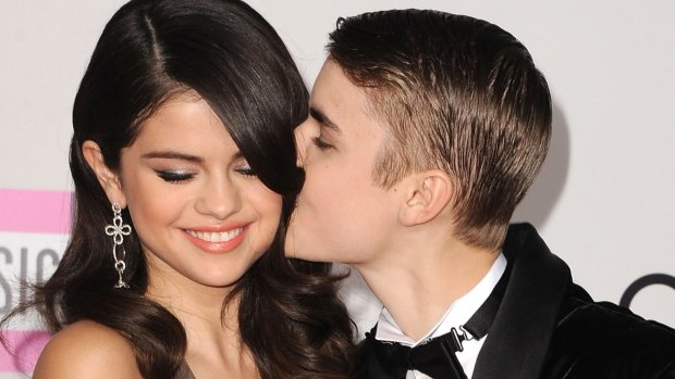 Gomez with ex-boyfriend Justin Bieber in 2011.