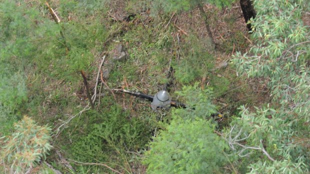 Spotted: the missing propeller in bushland, as seen from above. 