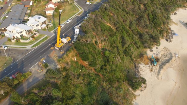 The 18-tonne whale buried at Nobbys Beach is being exhumed. 
