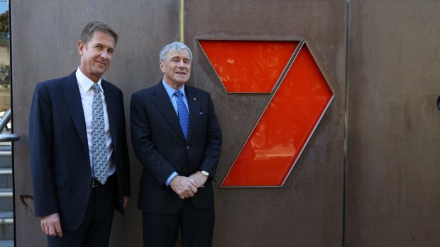 Chairman Kerry Stokes (right) who assured shareholders in February that the network's governance was up to scratch, with chief executive Tim Worner.