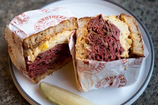 Go-to dish: Reuben with hand-sliced pastrami on rye.