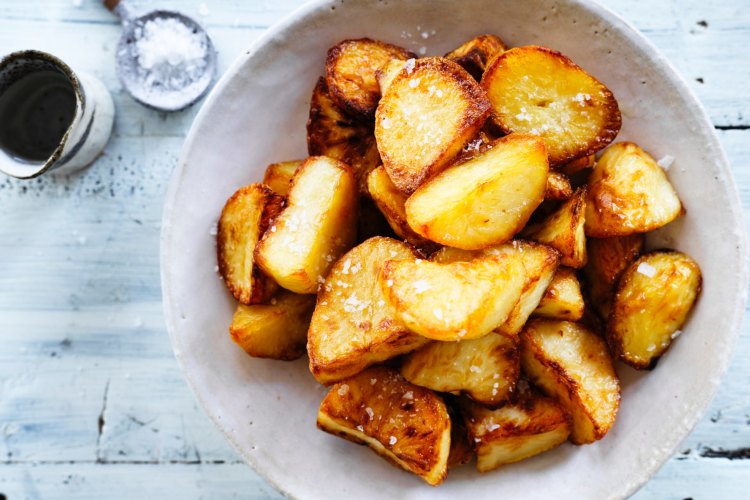 Adam Liaw's salt and vinegar crispy potatoes.