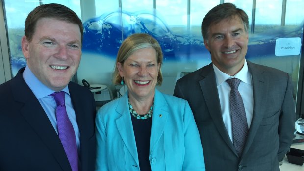 Meeting in Brisbane on Monday were Royal Caribbean Cruise chief executive Gavin Smith, Carnival Cruises Australia chief executive Ann Sherry with Port of Brisbane chief executive Roy Cummins.