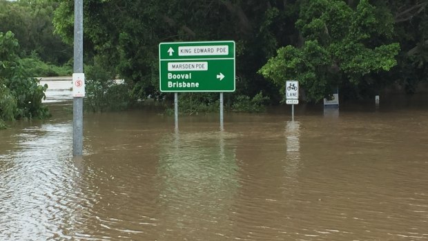 Flooding in Ipswich on Friday.