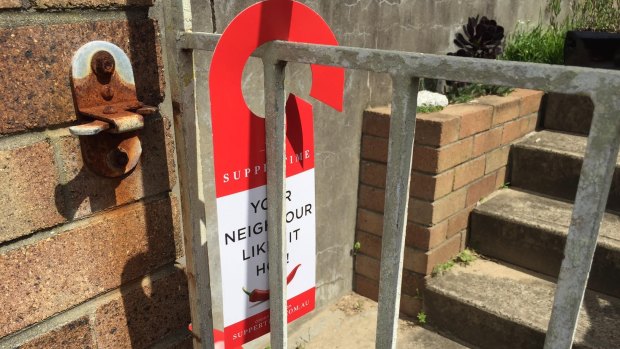 Advertising materials hung on gates and doors are illegal under NSW's litter laws.
