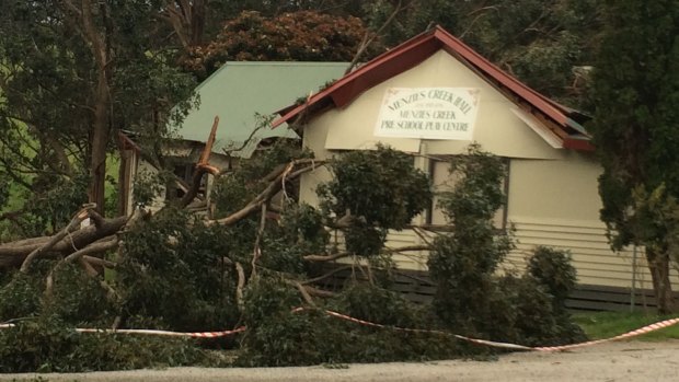 Menzies Creek Hall suffered extensive damage due to the wind storm.
