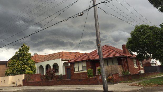 Storm clouds over Sydney's inner west.