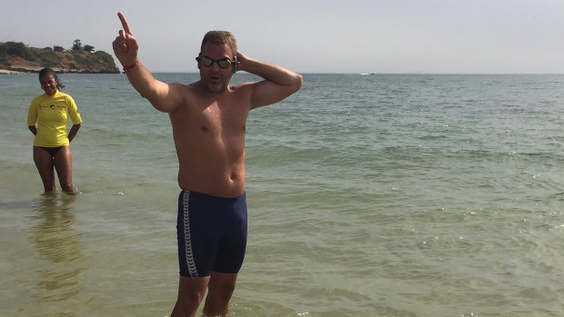 History making: Ben Hooper is aiming to become the first person to swim the Atlantic Ocean.