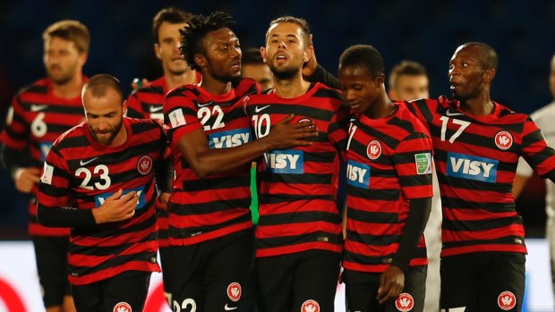 Positive review: Vitor Saba, centre, hasn't allowed his departure from the Wanderers to sour his view of the club.