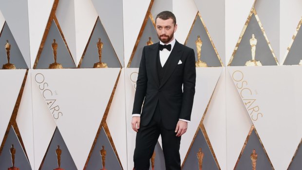 Recording artist Sam Smith attends the 88th Annual Academy Awards.