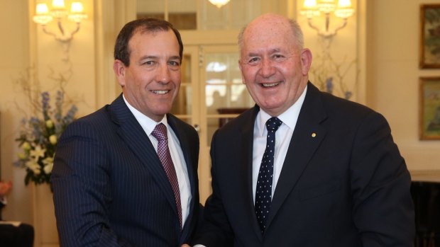 Mal Brough is sworn in as Special Minster of State  by Governor-General Sir Peter Cosgrove in September.