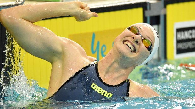 Stunning return: Cate Campbell breaks the short course world record for the 100m freestyle.