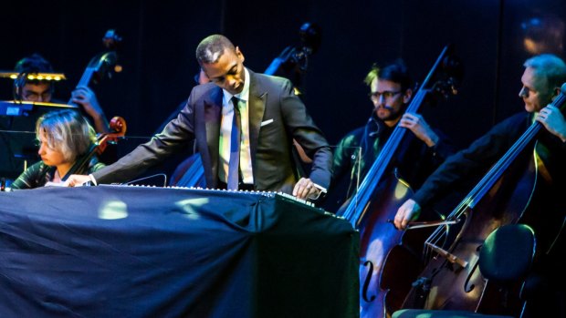 Jeff Mills performing with the MSO at Melbourne Festival 2014.
