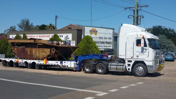 A truck outside John Dunn's business near Tamworth.