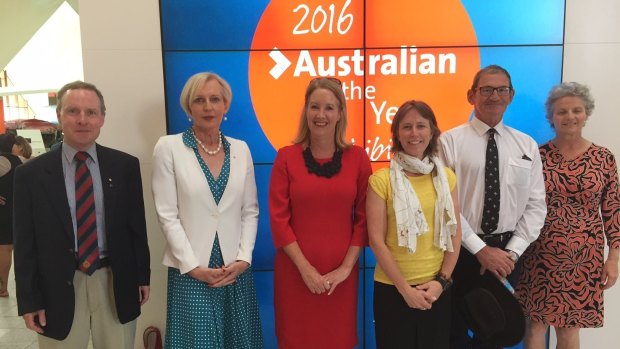 2016 Australian of the Year finalists. Jane Hutchinson pictured fourth from left.