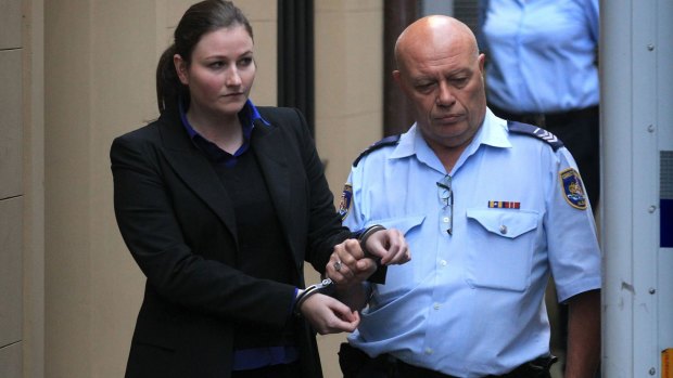Harriet Wran leaves the NSW Supreme Court on Monday. 
